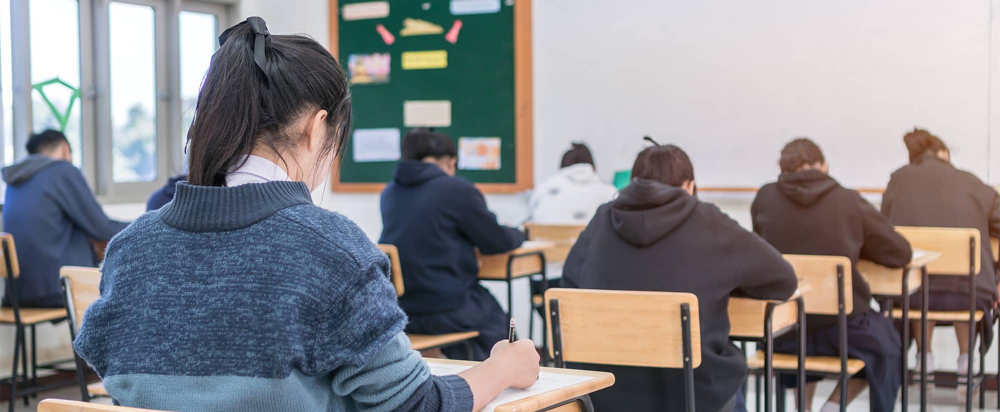 Students working in class