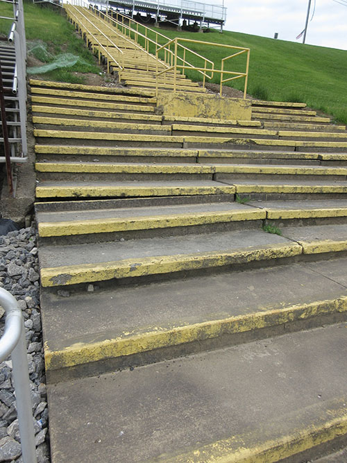 View of older stadium stair section
