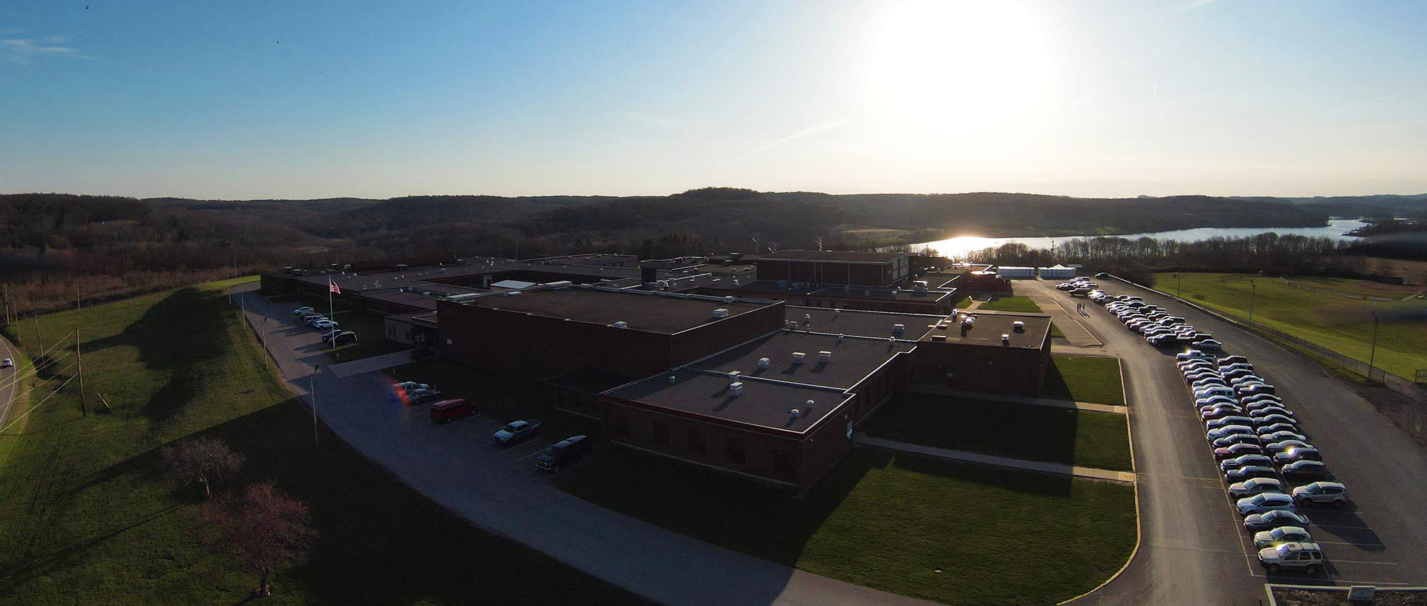 Aerial view of Moniteau High School campus
