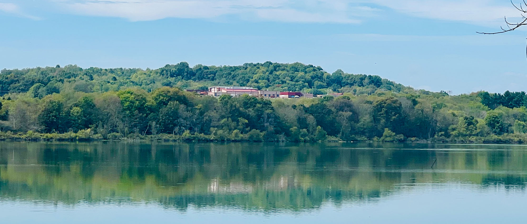 Beautiful landscape view of Moniteau School District next to Glade Dam Lake
