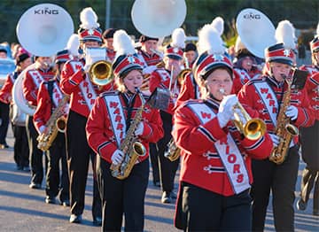 Marching band in a parade