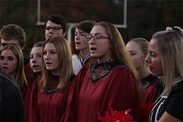 Students singing