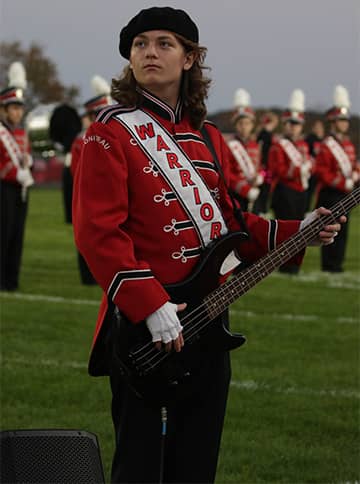 Student in marching band