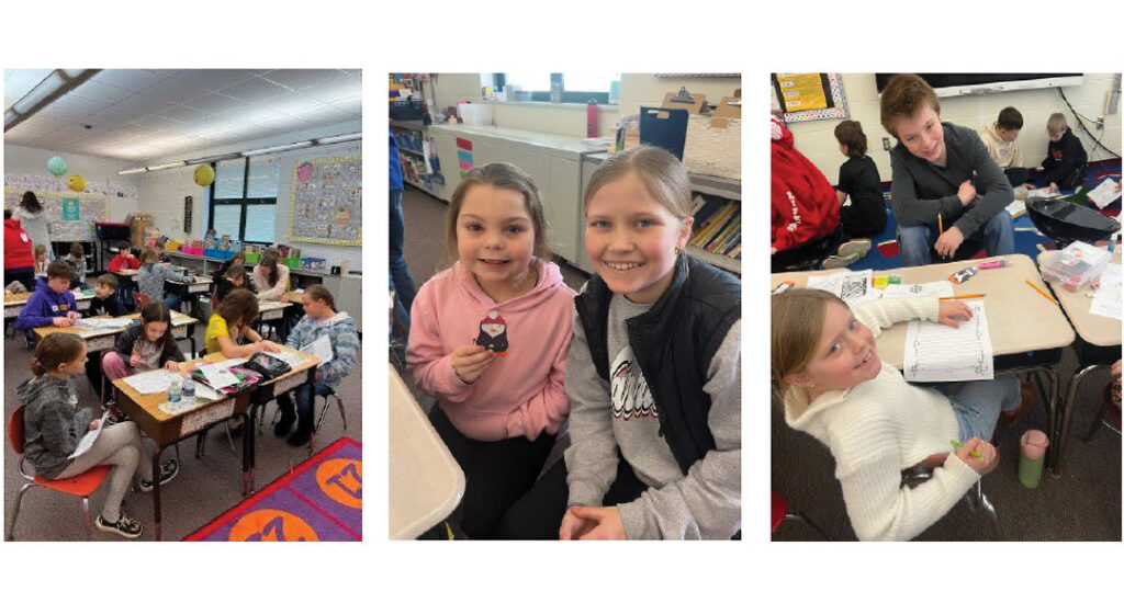 Sixth-graders visiting second-graders