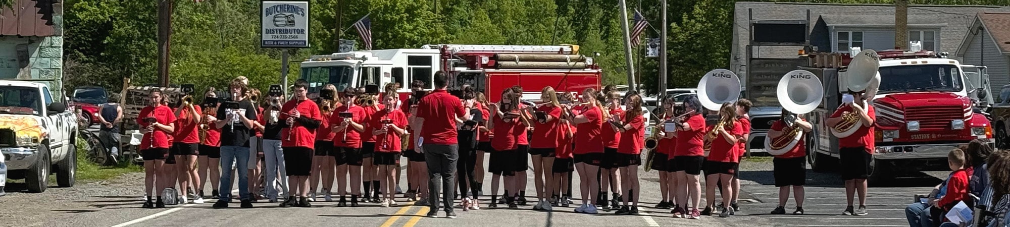 Marching band in a parade