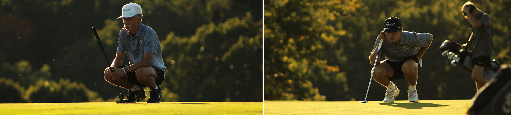 Photo collage of golf players