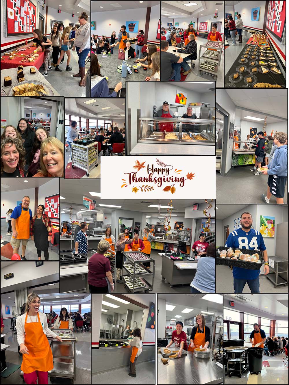 Various students and staff celebrating thanksgiving