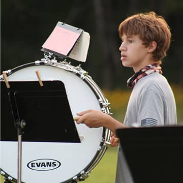 Student drumming