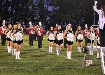 School marching band on the field