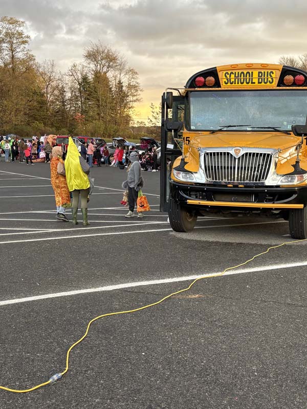 TrunkOrTreat View of Bus and Decorated Vehicles