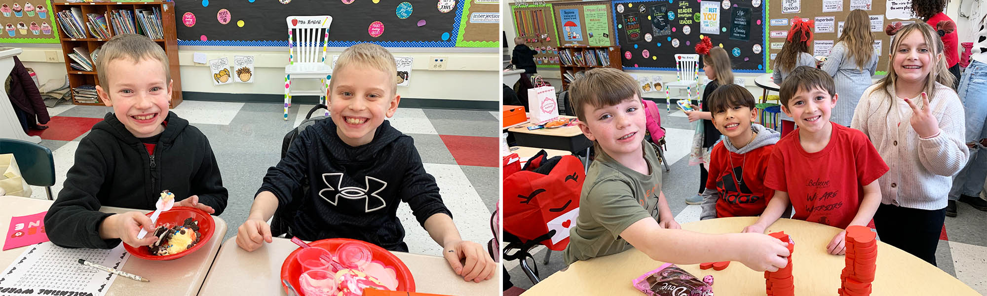 Photo collage of students enjoying classroom activities