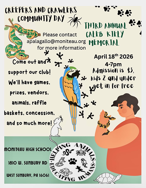 Creepers and Crawlers Community Day flyer