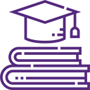 graduation cap on top of a stack of books