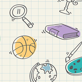 Drawing of educational icons