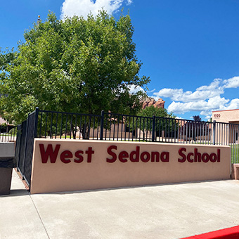 West Sedona School school sign in front of campus