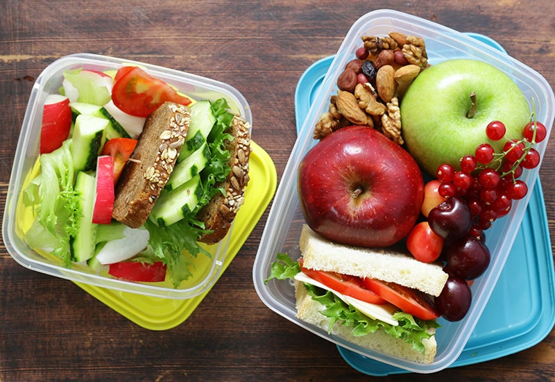 plates of healthy food