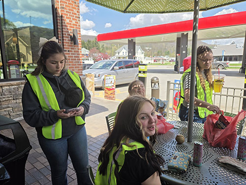 Students from the SHCTC prepping to help clean Port Allegany Borough by picking up trash