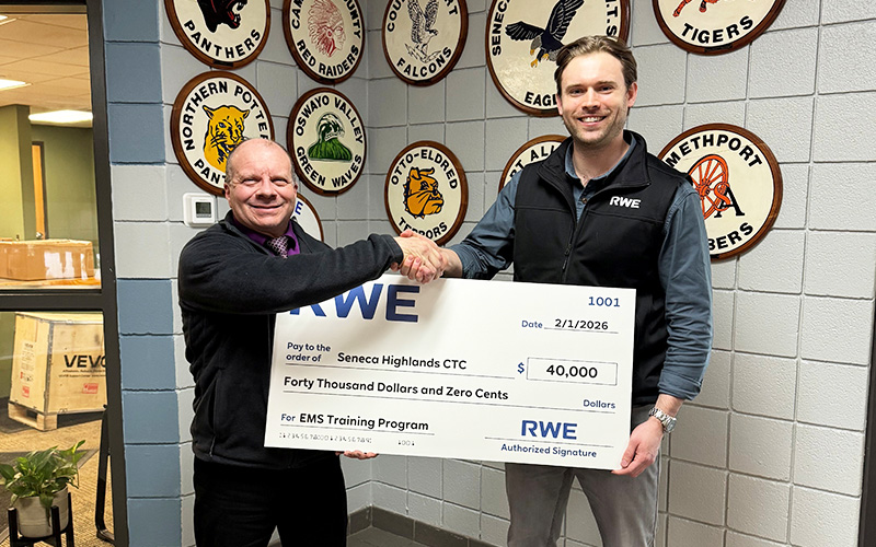 RWE’s Stargazer Solar Project Funds New Seneca Highlands Career and Technical Center EMT Training Program with $40,000 Donation