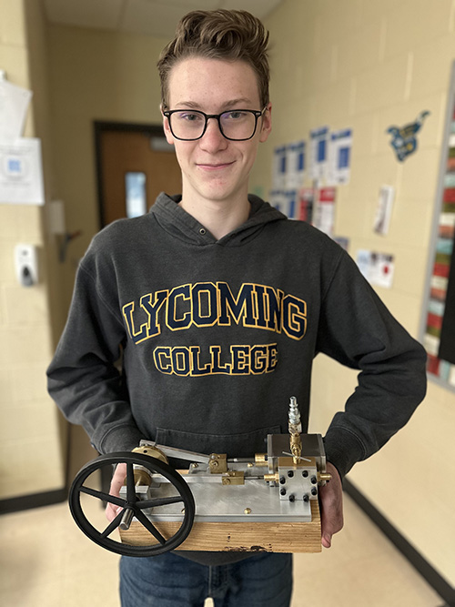 Andrew Dixon with his steam engine project