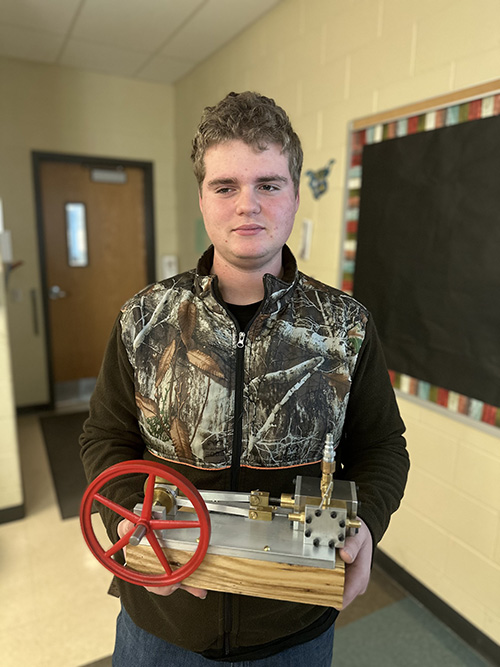 Simon Slade with steam engine