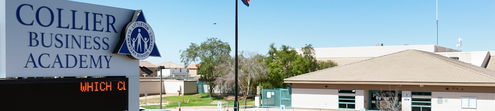 Outside view of Collier Business Academy campus