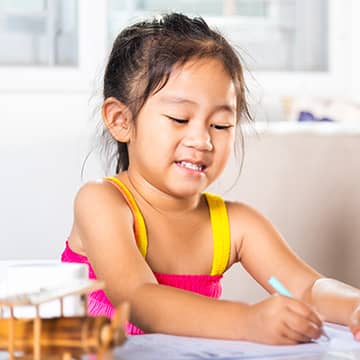 Student working on a project