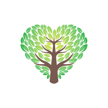 Drawing of a tree in the shape of a heart