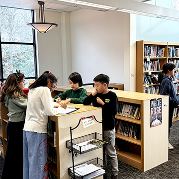 Students enjoying some time in the school library