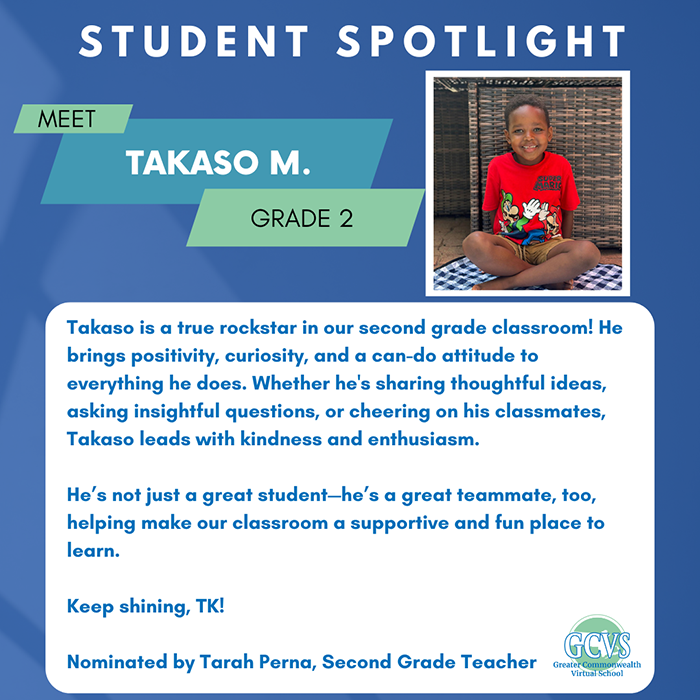 Student Spotlight - Takaso M.