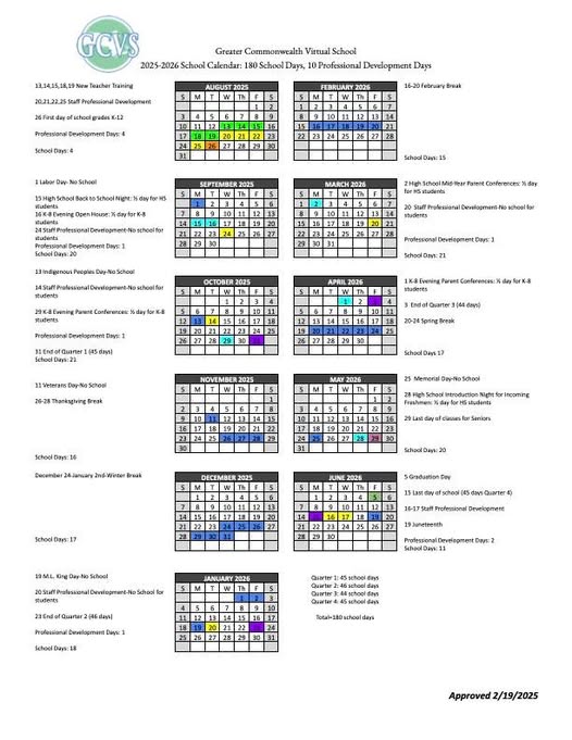 2025-2026 school year calendar 