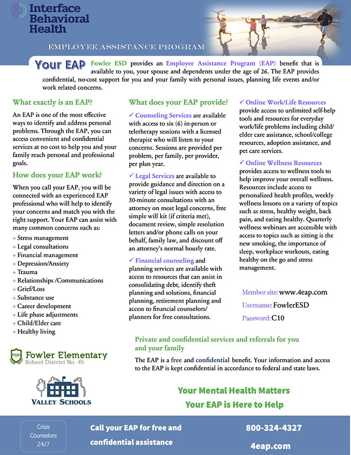 Employee Assistance Program (EAP) flyer
