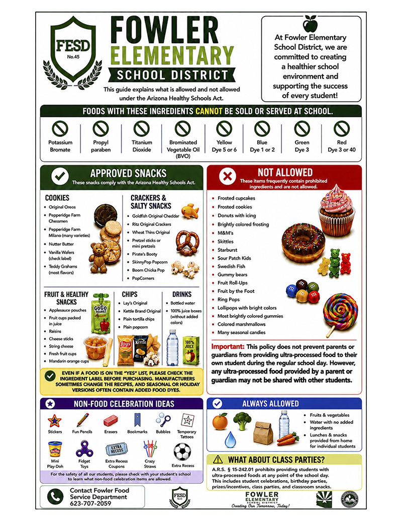 Arizona Healthy Schools Act Flyer in English