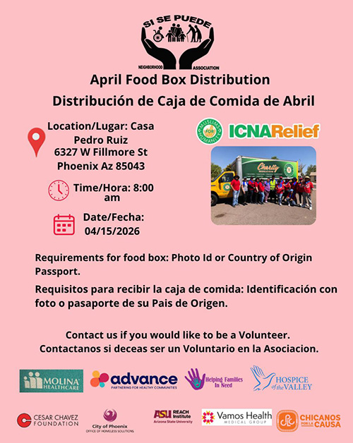 April Food Box Distribution Flyer