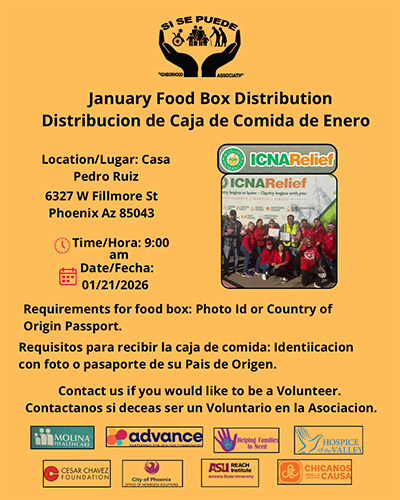 January Food Box Distribution Flyer
