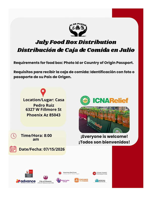 July Food Box Distribution Flyer