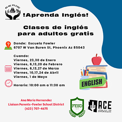 Learn English Flyer - Spanish