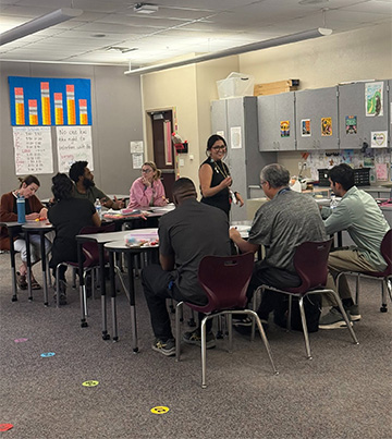 Adults in a classroom