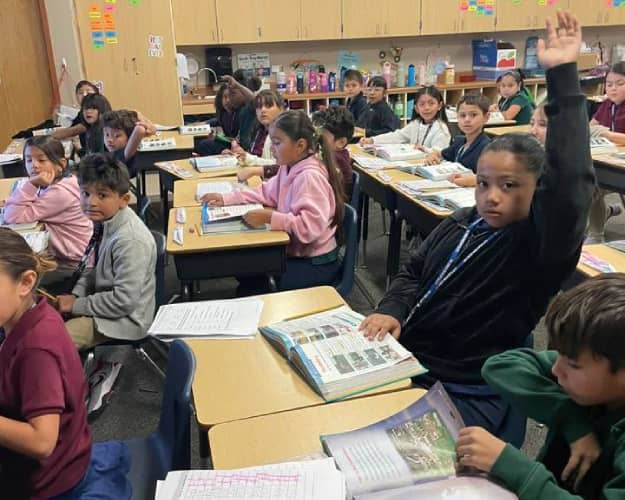 students engaged in learning in a classroom