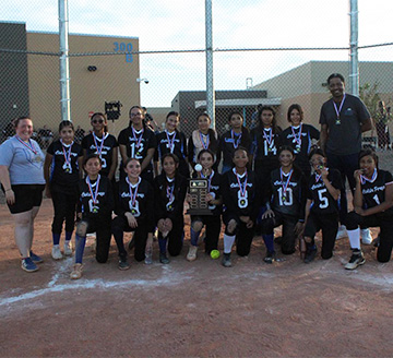 Girls sports team and coaches