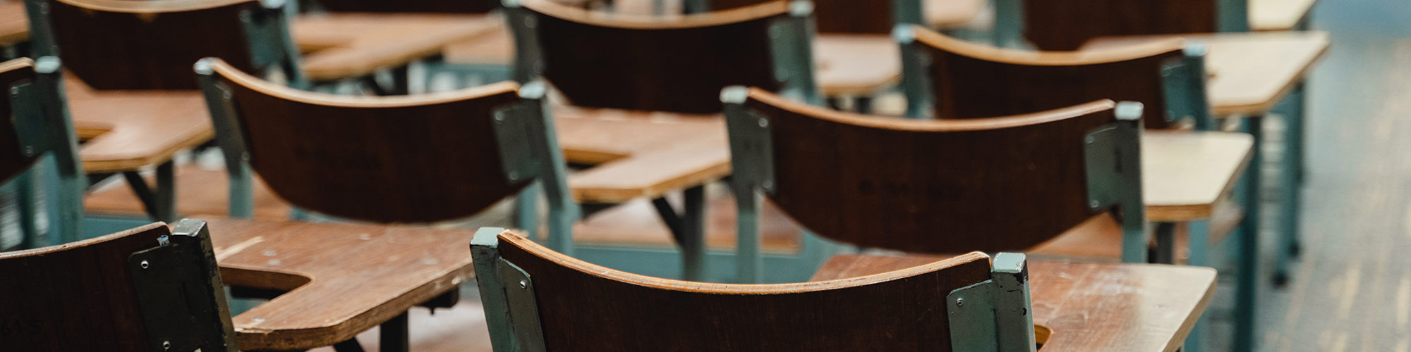 Desks in a classroom