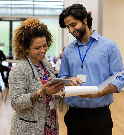 Teachers talking to each other