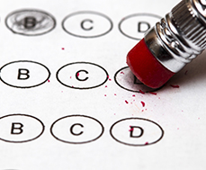 Pencil eraser on test answers