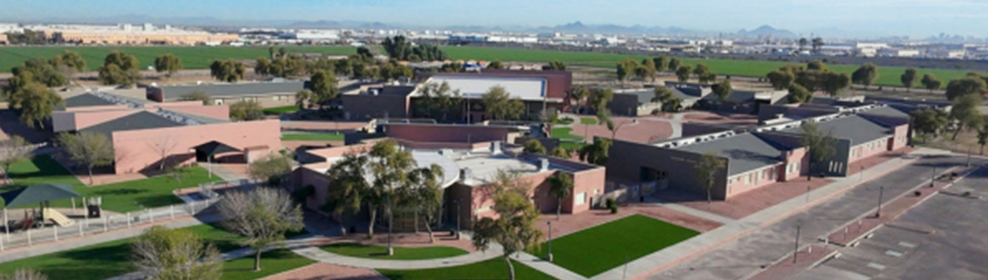 Aerial view of Western Valley Middle School campus
