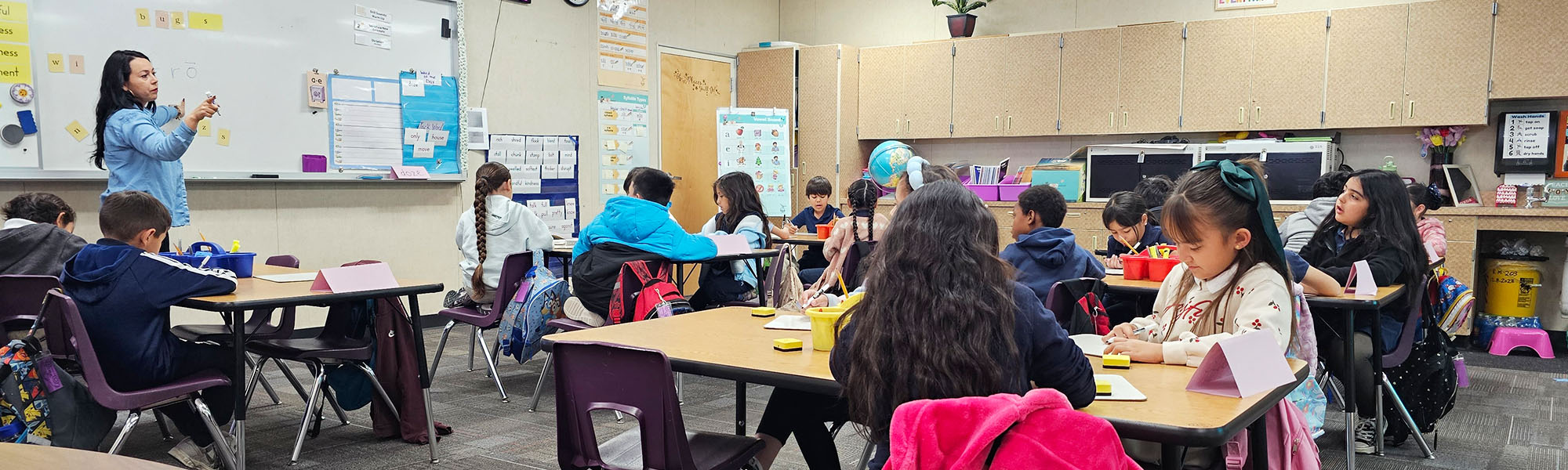 Student engaged in learning in the classroom