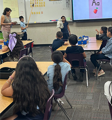 sidebargraphic_News students giving a presentation in front of the class