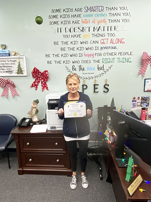 Ms. Suzanne Regan, special education aide II, Staff of the Month for November 2025