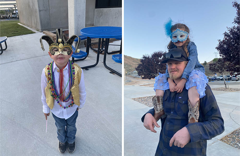 Photo collage of parents and students arriving to the VIP Royal Ball