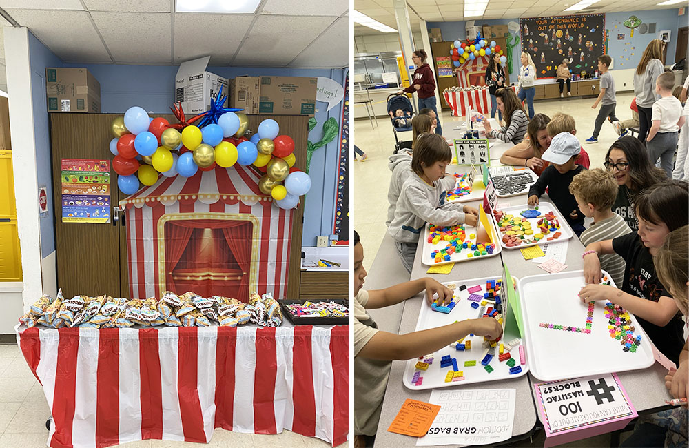 Photo collage of students enjoying our Math Faire