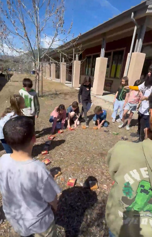 Third grade students learning about Pi