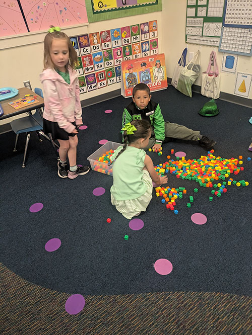 Students enjoying an activity in the classroom